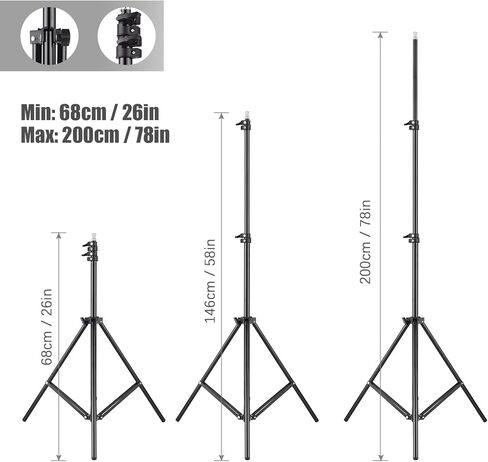 2x50x70cm Softbox Kit with 2x2M Tripod Stands - Ideal for Live Streaming and Photography in Kuwait