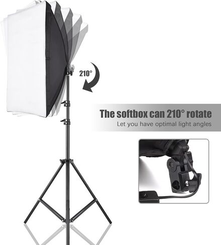 2x50x70cm Softbox Kit with 2x2M Tripod Stands - Ideal for Live Streaming and Photography in Kuwait
