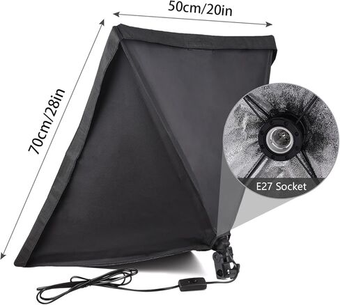2x50x70cm Softbox Kit with 2x2M Tripod Stands - Ideal for Live Streaming and Photography in Kuwait