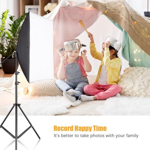 2x50x70cm Softbox Kit with 2x2M Tripod Stands - Ideal for Live Streaming and Photography in Kuwait