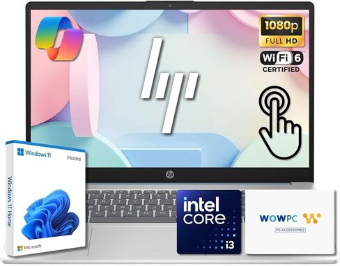 HP 15.6" Pavilion FHD Touchscreen Laptop | Intel Core i3 | 16GB DDR4 | 1TB Storage (512GB PCIe SSD + 500GB External) | Windows 11 | Numeric Keypad | Wi-Fi 6 & Privacy Webcam | Up to 10H Battery in Saudi Arabia