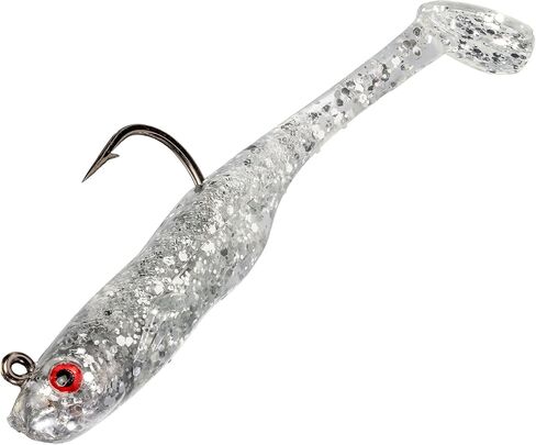Strike King (SKHM318-475) Homing Minnow Fishing Lure, Pre-Rigged Soft Plastic Swimbait, Optimized for Live Sonar, Realistic Minnow Profile, 3-Inches, 1/8-Ounce, 3/0 Hook, 3-Pack, Carolina Chrome in Saudi Arabia