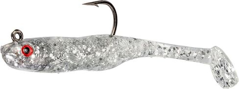 Strike King (SKHM318-475) Homing Minnow Fishing Lure, Pre-Rigged Soft Plastic Swimbait, Optimized for Live Sonar, Realistic Minnow Profile, 3-Inches, 1/8-Ounce, 3/0 Hook, 3-Pack, Carolina Chrome in Saudi Arabia