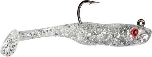 Strike King (SKHM318-475) Homing Minnow Fishing Lure, Pre-Rigged Soft Plastic Swimbait, Optimized for Live Sonar, Realistic Minnow Profile, 3-Inches, 1/8-Ounce, 3/0 Hook, 3-Pack, Carolina Chrome in Saudi Arabia