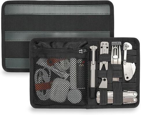 TACTICAL_GEEK TCM10 EDC Organizer Board, Anti-Slip Elastic Woven Board, Bag Insert Panel with Zipper Mesh Pocket, Backpack Accessories for Daily Organization(Black) in Saudi Arabia