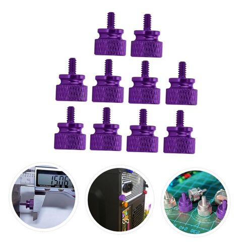 TEHAUX 10 Pcs Purple Aluminum Alloy Knurled Thumbscrews for Computer Case DIY Hand-tightened Screws Compatible with Pci Slots and Chassis Panel Replacement in Saudi Arabia