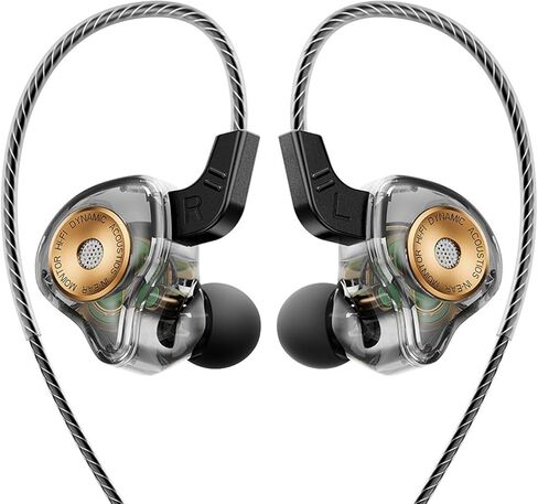 Wired Gaming Earbuds, in Ear Monitors, Deep Bass Sound Wired Earbuds, HiFi in Ear Headphones with 1DD 10mm Dynamic Driver, IEM for Music Gaming Video Calling-Black in Saudi Arabia