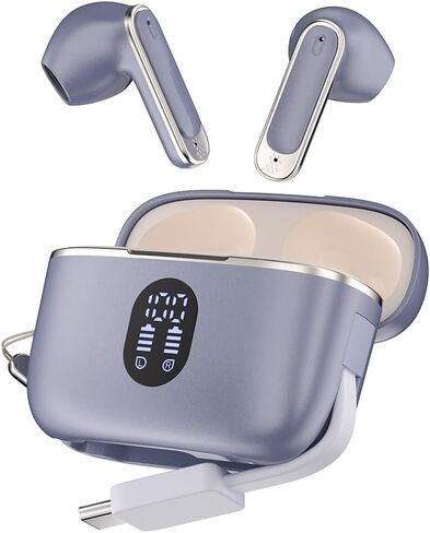 Wireless Earbuds Bluetooth 6.0 Headphones with LED Power Display and Power Bank Charging Case 50H Playtime IPX7 Waterproof in-Ear Ear Buds with Mic Deep Bass Earphones for iPhone Android Samsung in Saudi Arabia