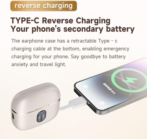 Wireless Earbuds Bluetooth 6.0 Headphones with LED Power Display and Power Bank Charging Case 50H Playtime IPX7 Waterproof in-Ear Ear Buds with Mic Deep Bass Earphones for iPhone Android Samsung in Saudi Arabia