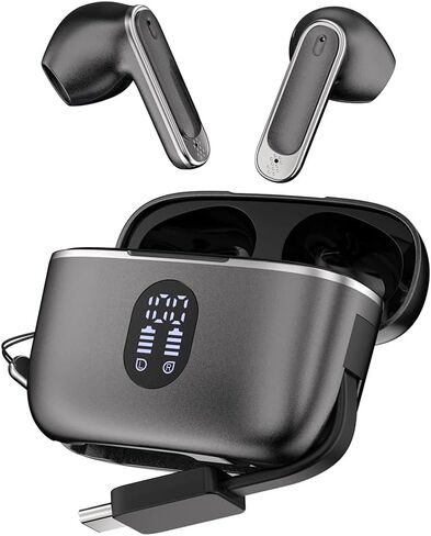 Wireless Earbuds Bluetooth 6.0 Headphones with LED Power Display and Power Bank Charging Case 50H Playtime IPX7 Waterproof in-Ear Ear Buds with Mic Deep Bass Earphones for iPhone Android Samsung in Saudi Arabia