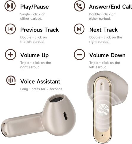 Wireless Earbuds Bluetooth 6.0 Headphones with LED Power Display and Power Bank Charging Case 50H Playtime IPX7 Waterproof in-Ear Ear Buds with Mic Deep Bass Earphones for iPhone Android Samsung in Saudi Arabia