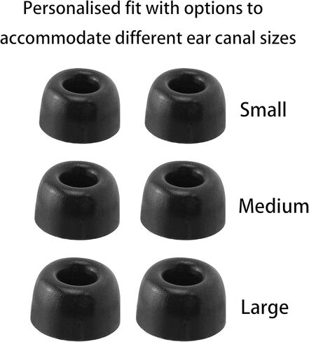 Replacement Foam Eartips for Technics EAH-AZ100 Wireless Earbuds, Ultimate Comfort, 3 Pairs (S/M/L, Black) in Kuwait