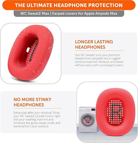WC Sweatz, Shellz, and Bandz Protective Covers Bundle for Airpods Max Headphones by Wicked Cushions | Red in Saudi Arabia