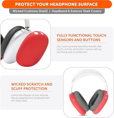 WC Sweatz, Shellz, and Bandz Protective Covers Bundle for Airpods Max Headphones by Wicked Cushions | Red in Saudi Arabia