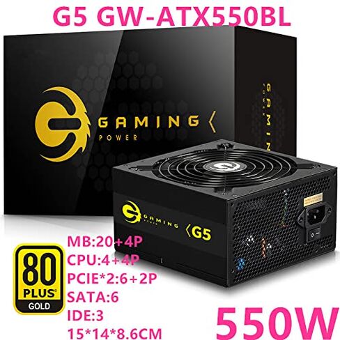 PSU للجدار العظيم وحدة كاملة 80plus Gold Game Power Supply مصنف 550W Peak 650W Power Supply G5 GW-ATX550BL in Saudi Arabia