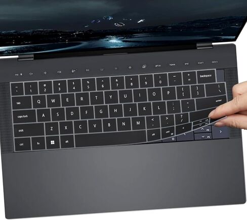 قطعتان من غطاء لوحة المفاتيح لجهاز 2025 Dell XPS 14 9440 9450 14.5 بوصة، Dell 14 Premium Laptop DA14250 14.5 بوصة، XPS 16 9640 16.3 بوصة (لا يناسب Dell XPS 13 9345 9350/XPS 13 Plus 9320/16 Premium DA16250)-أسود + شفاف in Kuwait