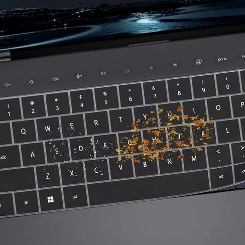 قطعتان من غطاء لوحة المفاتيح لجهاز 2025 Dell XPS 14 9440 9450 14.5 بوصة، Dell 14 Premium Laptop DA14250 14.5 بوصة، XPS 16 9640 16.3 بوصة (لا يناسب Dell XPS 13 9345 9350/XPS 13 Plus 9320/16 Premium DA16250)-أسود + شفاف in Kuwait