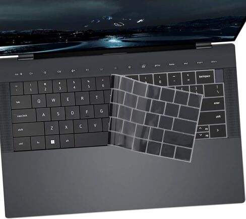 قطعتان من غطاء لوحة المفاتيح لجهاز 2025 Dell XPS 14 9440 9450 14.5 بوصة، Dell 14 Premium Laptop DA14250 14.5 بوصة، XPS 16 9640 16.3 بوصة (لا يناسب Dell XPS 13 9345 9350/XPS 13 Plus 9320/16 Premium DA16250)-أسود + شفاف in Kuwait