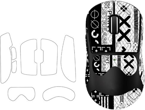 شريط قبضة مضاد للانزلاق لماوس Logitech G PRO X Superlight 2، جلد فأر رفيع للغاية يمتص العرق، قابل للغسل وإعادة الاستخدام، مجموعة ملصقات ذات تغطية كاملة غير قابلة للانزلاق، مطبوعة باللونين الأسود والأبيض in Kuwait