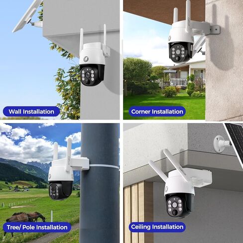 xmartO Virtual Bundle: 10CH 4K Dual WiFi6 NVR + 6x4MP QHD Solar PTZ Cameras, Automotive-Grade Battery All-Weather-Charge, 5G 1300ft Long Range H.265+, Outdoor/Indoor Wire-Free, Wall/Tree/Pole/Ceiling in Saudi Arabia
