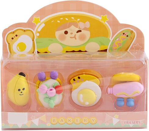 6pcs Creative Pencil Eraser Bright Color Donut Design Erasers Set Cute Erasers LCC726-11 in Saudi Arabia