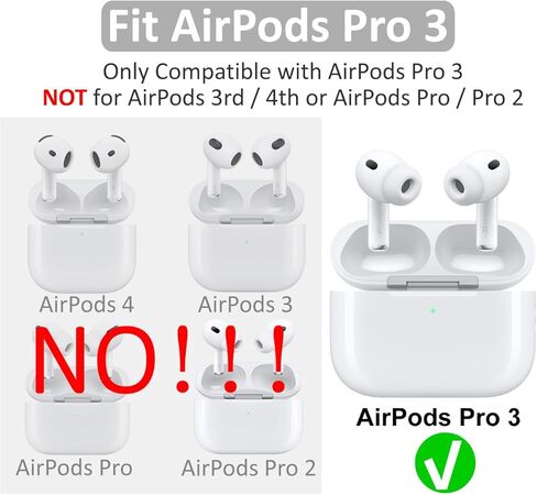 5 أزواج من خطافات الأذن AirPods Pro 3، أطراف جناح بديلة من السيليكون، تصميم مريح رياضي، حامل أطراف جناح غير قابل للانزلاق ومضاد للانزلاق، ملحقات مريحة متوافقة مع AirPods Pro 3rd - أبيض in Saudi Arabia