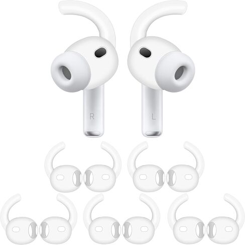 5 أزواج من خطافات الأذن AirPods Pro 3، أطراف جناح بديلة من السيليكون، تصميم مريح رياضي، حامل أطراف جناح غير قابل للانزلاق ومضاد للانزلاق، ملحقات مريحة متوافقة مع AirPods Pro 3rd - أبيض in Saudi Arabia