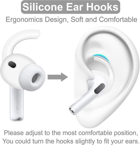 5 أزواج من خطافات الأذن AirPods Pro 3، أطراف جناح بديلة من السيليكون، تصميم مريح رياضي، حامل أطراف جناح غير قابل للانزلاق ومضاد للانزلاق، ملحقات مريحة متوافقة مع AirPods Pro 3rd - أبيض in Saudi Arabia