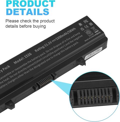 يتوهم شراء بطارية كمبيوتر محمول GP952 جديدة لجهاز Dell Inspiron 1525 1526 1545 بطارية ليثيوم أيون ذات 6 خلايا 58WH - GP952 in Kuwait