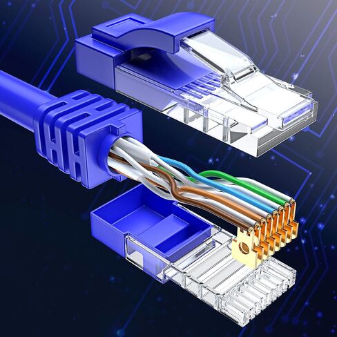 كابل Maximm Cat 6 Ethernet بطول 10 أقدام، نحاس نقي 100%، كابل Cat6 (24 حزمة) كابل LAN، كابل الإنترنت، كابل التصحيح وكابل الشبكة - UTP (أزرق) 10 أقدام in Saudi Arabia