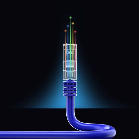 كابل Maximm Cat 6 Ethernet بطول 10 أقدام، نحاس نقي 100%، كابل Cat6 (24 حزمة) كابل LAN، كابل الإنترنت، كابل التصحيح وكابل الشبكة - UTP (أزرق) 10 أقدام in Saudi Arabia