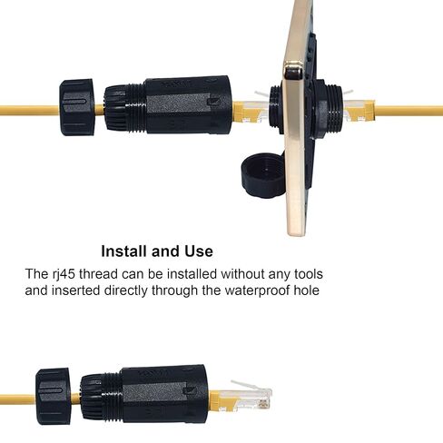 SYSTON مقاوم للماء RJ45 مقرنة IP68، إيثرنت أنثى إلى أنثى مقرنة لتوسيع CAT6 / CAT5 8P8C شبكة LAN كابل، موصل سلك مقاوم للطقس للاستخدام الداخلي / الخارجي محول موسع PoE (2 حزمة) in Kuwait