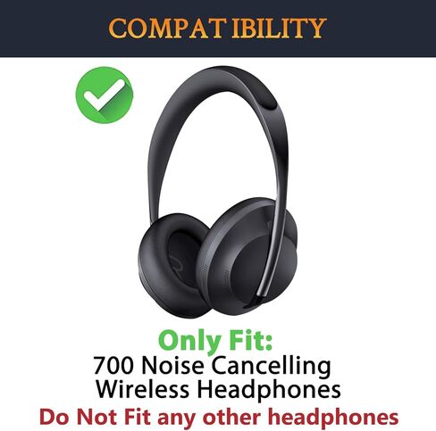 SOULWIT Micro Suede Replacement Earpads for Bose 700 (NC700) Wireless Headphones, Ear Pads Cushions with High-Density Noise Cancelling Foam, Added Thickness - Black in Saudi Arabia