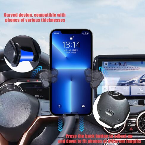 حامل هاتف Nissan Rogue 2021 - 2025 Sentra 2020 - 2025 Altima 2019 - 2025 ملحقات الملحقات، حامل هاتف السيارة متوافق مع شاشة Nissan Rogue Sentra Altima 8 بوصة، بلاستيك أسود in Kuwait
