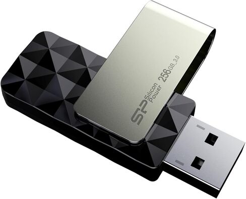 Silicon Power Blaze B30 USB Flash Drive 256 جيغابايت USB Type-A 3.2 Gen 1 (3.1 Gen 1) أسود فضي in Kuwait