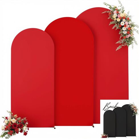 Gradient Pink Arch Backdrop Cover 7.2FT 6.6FT 6FT Arch Covers Stretchy Backdrop Set of 3, Party Arch Cover Spandex Fitted Fabric Hot Pink Wedding Arch Covers for Baby Shower Birthday Party Decoration in Saudi Arabia
