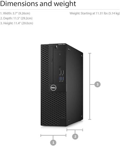كمبيوتر مكتبي Dell OptiPlex 5050 SFF، Intel Core i5-6500t 2.50 جيجا هرتز، ذاكرة وصول عشوائي 16 جيجا، 256 جيجا SSD، واي فاي، بلوتوث، HDMI، لوحة مفاتيح وماوس، Windows 11 Pro (متجدد) in Kuwait