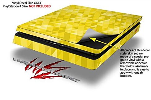 Vinyl Decal Skin Wrap compatible with Sony PlayStation 4 Slim Console Triangle Mosaic Yellow (PS4 NOT INCLUDED) in Saudi Arabia