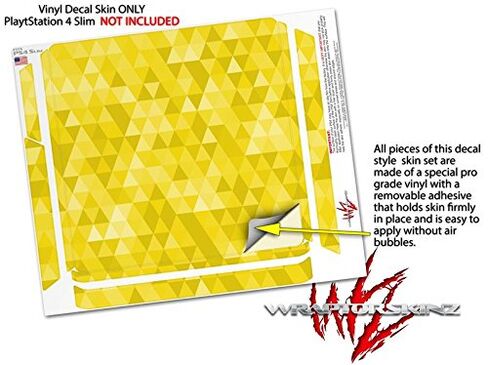 Vinyl Decal Skin Wrap compatible with Sony PlayStation 4 Slim Console Triangle Mosaic Yellow (PS4 NOT INCLUDED) in Saudi Arabia