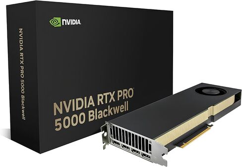 NVIDIA RTX PRO 5000 Blackwell Graphics Card - 48GB GDDR7 ECC Memory, PCIe 5.0 x16, 4X DisplayPort 2.1b, Dual Slot Full Height AI Workstation GPU, Retail Packaging in Saudi Arabia