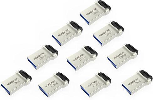 محرك أقراص فلاش نانو سعة 128 جيجابايت من جيجاستون (10 عبوات) Z90 USB 3.2 الجيل الأول، 120 ميجابايت/ثانية فائق السرعة، خفيف الوزن للغاية، تصميم معدني قوي صغير الحجم، تخزين البيانات، نسخ احتياطي للكمبيوتر/Mac/TV/السيارة، متوافق مع USB 2.0/3.0/3.1 in Kuwait