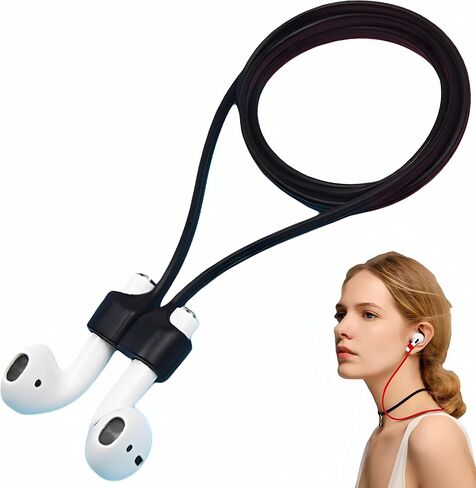 أشرطة مغناطيسية مضادة للفقد لأجهزة AirPods، حبل رياضي من السيليكون الناعم الملون، حبل حبل للرقبة in Kuwait