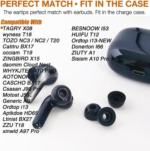 استبدال أطراف الأذن من إسفنج الذاكرة لـ TAGRY X08/ wyness T18/ TOZO NC3 NC2 T20/ Catitru BX17/ ZZU T18/ occiam T19/ Aptkdoe HD65/ xinwld A97 Pro/Csasan J90 Pro/ZIUTY A1 / Sisism A10 Pro Earbuds in Saudi Arabia