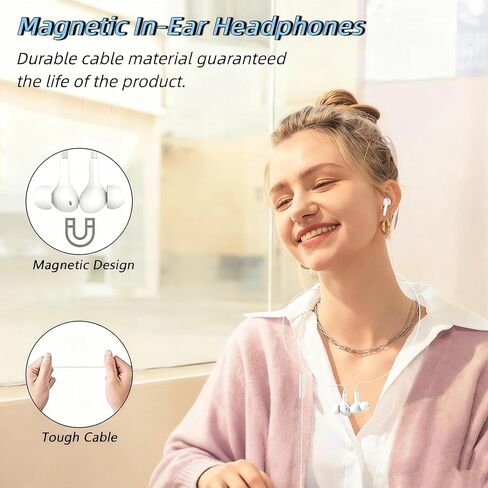 USB C Headphones Compatible with MacBook Pro Air Surface Microsoft HP Lenovo Dell Asus Acer Laptop, Wired Earbuds USB C Stereo Headphones with Noise Canceling Microphone in Saudi Arabia