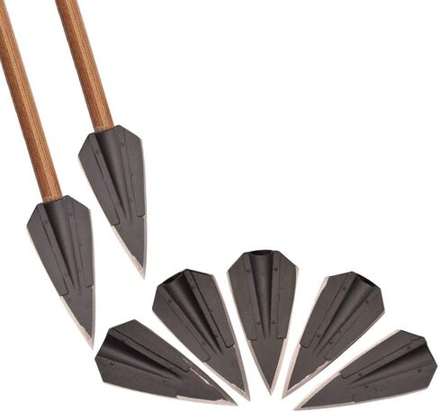 ZSHJGJR Archery 2 Blades Hunting Broadheads Traditional Broadheads Glue On OD 8mm Bamboo Wood Arrow Shaft DIY Arrow 12/24 Pieces in Saudi Arabia