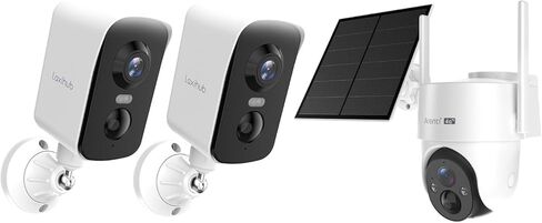 حزمة Arenti 3-Camera Ultimate Security: 1x 4G LTE كاميرا تعمل بالطاقة الشمسية (2K، تسجيل AOV 24/7، لوحة شمسية 8 وات) وكاميرات بطارية مغناطيسية لاسلكية 2X 3MP (مقلاة 340 درجة)، رؤية ليلية، اكتشاف الذكاء الاصطناعي، in Saudi Arabia