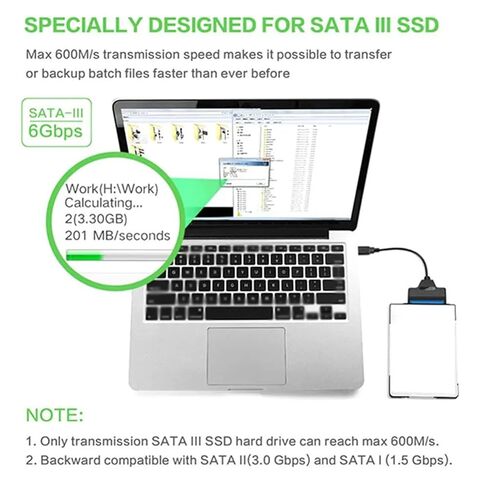 كابل محول SATA إلى USB 3.1 نوع C يدعم UASP سلك محول القرص الصلب بسرعة 6 جيجابت في الثانية لـ 2.5 بوصة HD D SSD، وكابل SATA بسرعة 6 جيجابت في الثانية إلى النوع C، ومحول مدعوم UASP in Kuwait