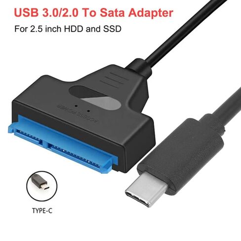كابل محول SATA إلى USB 3.1 نوع C يدعم UASP سلك محول القرص الصلب بسرعة 6 جيجابت في الثانية لـ 2.5 بوصة HD D SSD، وكابل SATA بسرعة 6 جيجابت في الثانية إلى النوع C، ومحول مدعوم UASP in Kuwait