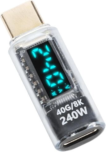 BAFOVY USB C Adapter Power Meter Tester PD 240W, 8K 60Hz 40Gbps Transfer, Supports Bidirectional Screen Projection. Type C Male to Female Adapter, Real Time Display, Wide in Saudi Arabia