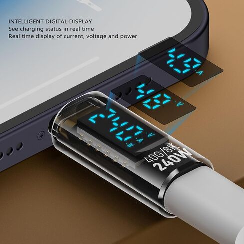 BAFOVY USB C Adapter Power Meter Tester PD 240W, 8K 60Hz 40Gbps Transfer, Supports Bidirectional Screen Projection. Type C Male to Female Adapter, Real Time Display, Wide in Saudi Arabia
